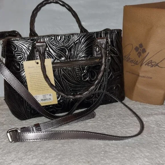 Patricia Nash Cross Body Bag Angela Pewter Bag New With Tag - Picture 1 of 10